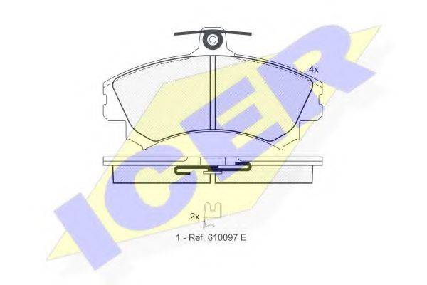 Комплект тормозных колодок, дисковый тормоз ICER 181118