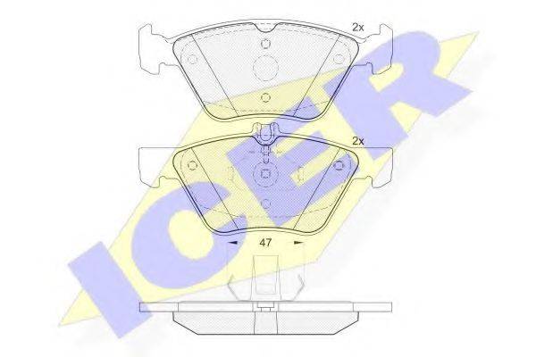 Комплект тормозных колодок, дисковый тормоз ICER 181259