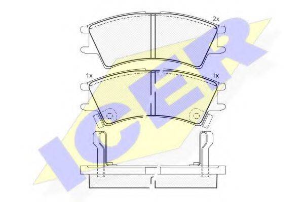 Комплект тормозных колодок, дисковый тормоз ICER 181268