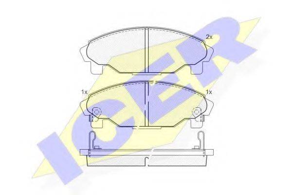Комплект тормозных колодок, дисковый тормоз ICER 181340
