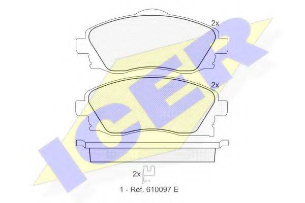 Комплект тормозных колодок, дисковый тормоз ICER 181353
