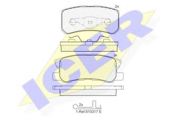 Комплект тормозных колодок, дисковый тормоз ICER 181375