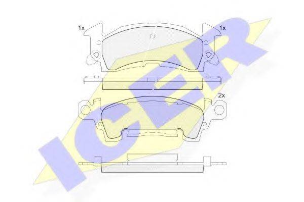 Комплект тормозных колодок, дисковый тормоз ICER 181415