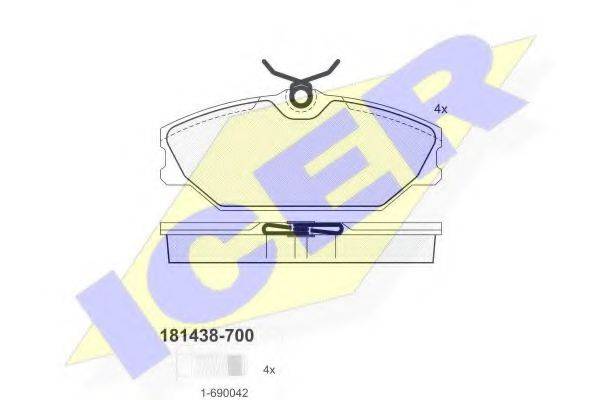 ICER 181438700 Комплект тормозных колодок, дисковый тормоз
