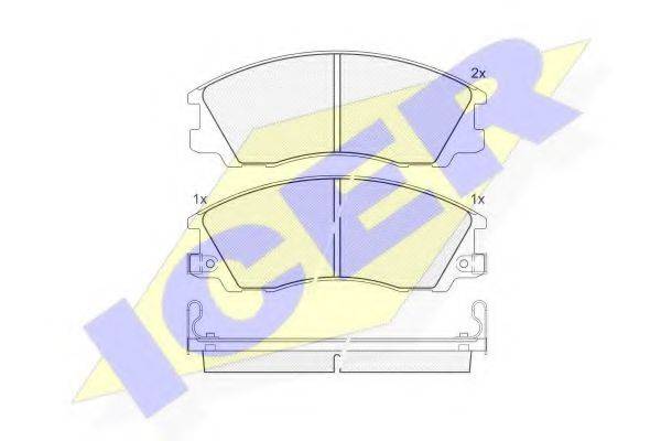 Комплект тормозных колодок, дисковый тормоз ICER 181539