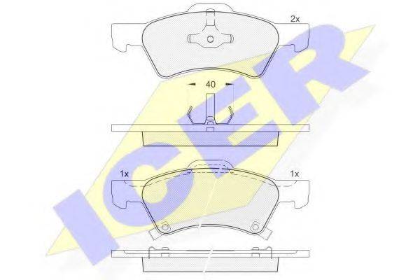 ICER 181544 Комплект тормозных колодок, дисковый тормоз