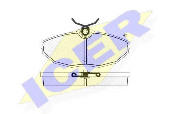 Комплект тормозных колодок, дисковый тормоз ICER 181562