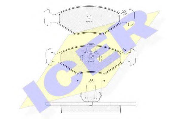 ICER 181604 Комплект тормозных колодок, дисковый тормоз
