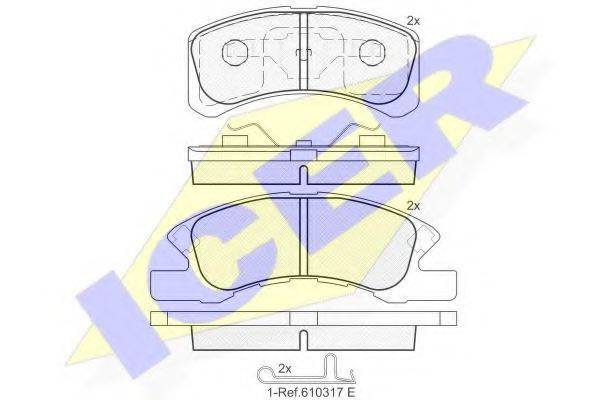 ICER 181701 Комплект тормозных колодок, дисковый тормоз