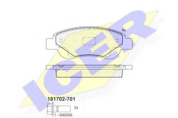 ICER 181702701 Комплект тормозных колодок, дисковый тормоз