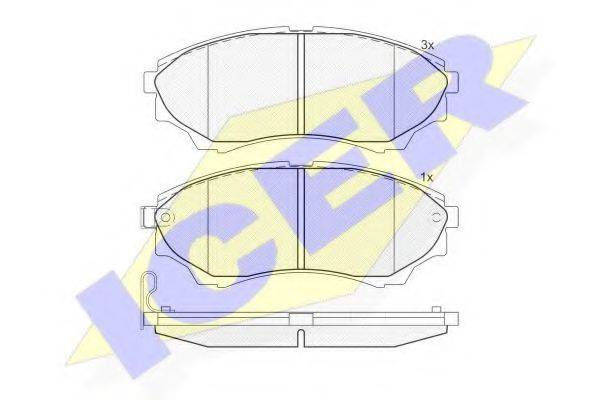 ICER 181822 Комплект тормозных колодок, дисковый тормоз