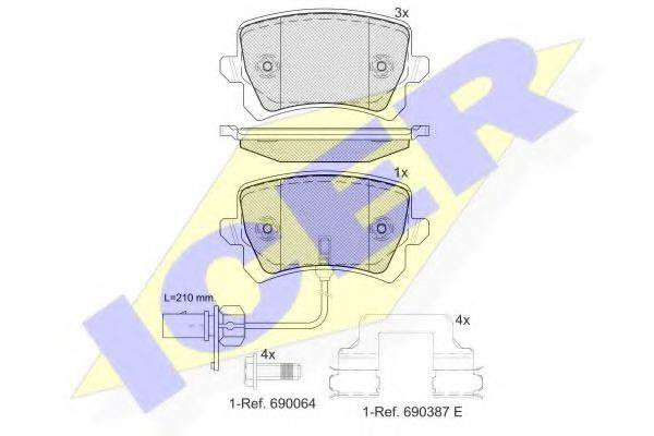 ICER 181857203 Комплект тормозных колодок, дисковый тормоз