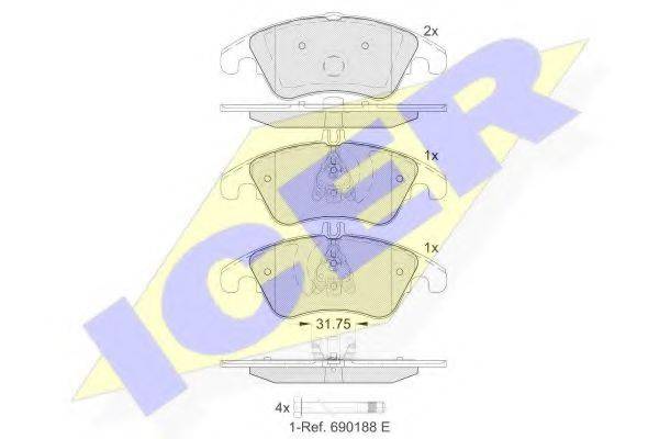 ICER 181865 Комплект тормозных колодок, дисковый тормоз
