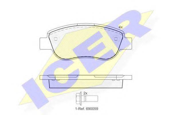 ICER 181883 Комплект тормозных колодок, дисковый тормоз