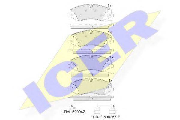 ICER 181957203 Комплект тормозных колодок, дисковый тормоз