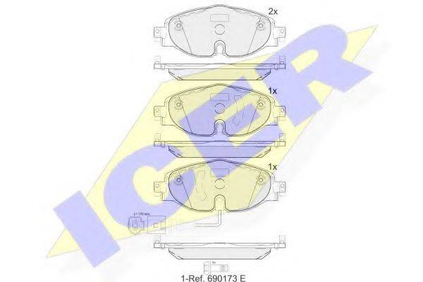 ICER 182111 Комплект тормозных колодок, дисковый тормоз