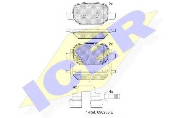 ICER 182127 Комплект тормозных колодок, дисковый тормоз
