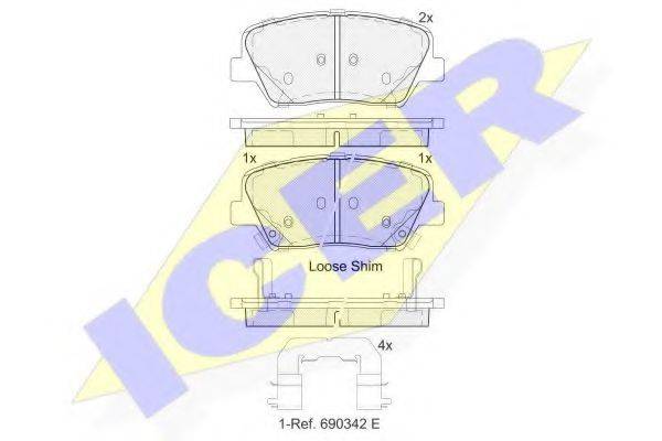 ICER 182147 Комплект тормозных колодок, дисковый тормоз