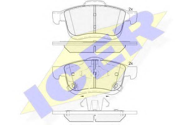 ICER 182165 Комплект тормозных колодок, дисковый тормоз
