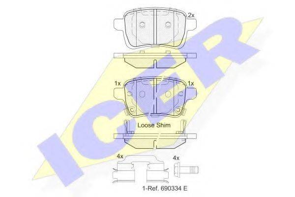 ICER 182170 Комплект тормозных колодок, дисковый тормоз