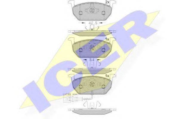 ICER 182189 Комплект тормозных колодок, дисковый тормоз