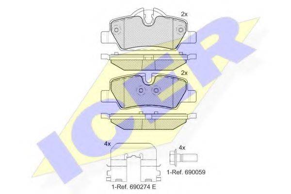 ICER 182190 Комплект тормозных колодок, дисковый тормоз