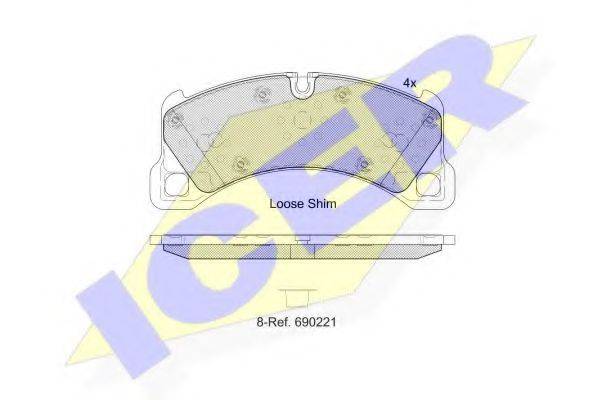ICER 182206 Комплект тормозных колодок, дисковый тормоз