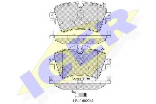 ICER 182211 Комплект тормозных колодок, дисковый тормоз