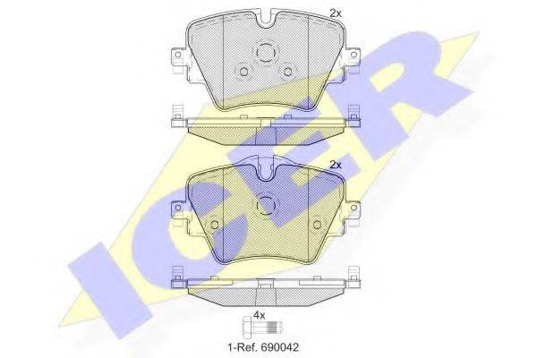 ICER 182216 Комплект тормозных колодок, дисковый тормоз
