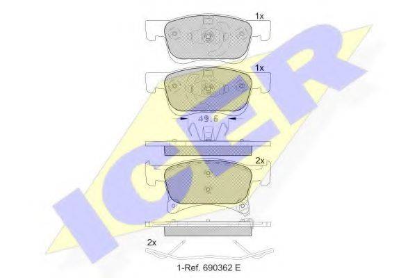 ICER 182221 Комплект тормозных колодок, дисковый тормоз