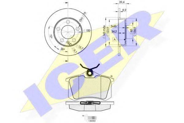 ICER 306975601 Комплект тормозов, дисковый тормозной механизм