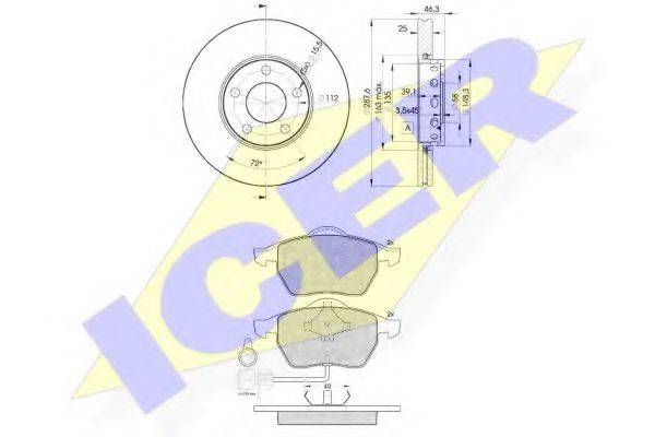 ICER 308084063 Комплект тормозов, дисковый тормозной механизм
