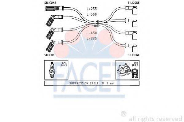 FACET 48887 Комплект проводов зажигания
