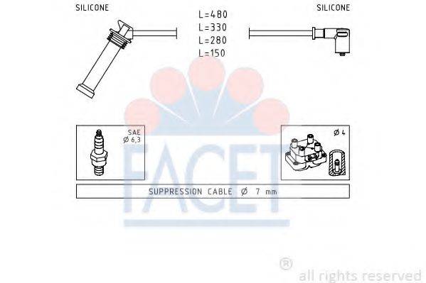 FACET 49614 Комплект проводов зажигания