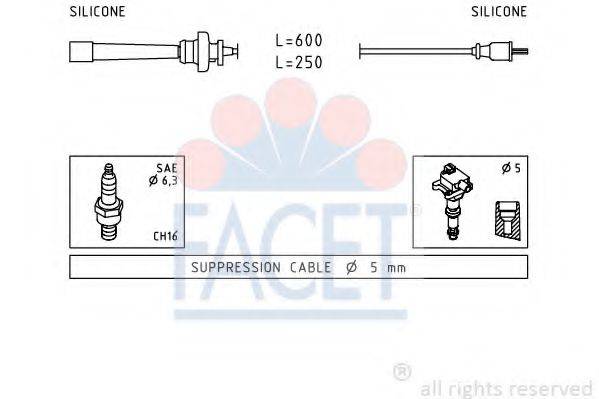 Комплект проводов зажигания FACET 4.9767