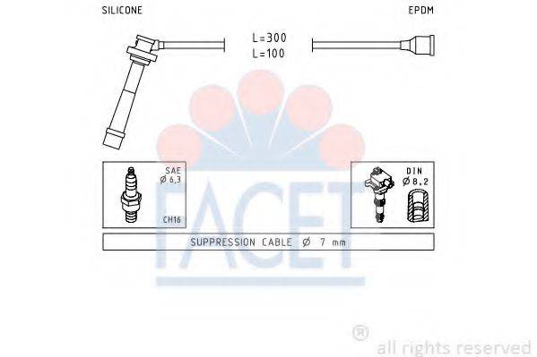 FACET 47005 Комплект проводов зажигания