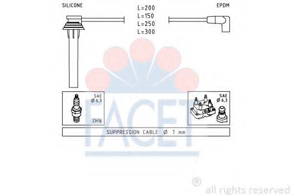 FACET 49719 Комплект проводов зажигания
