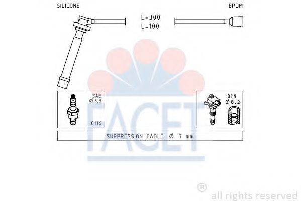 Комплект проводов зажигания FACET 4.7013