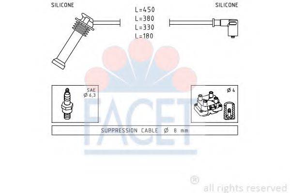 FACET 49624 Комплект проводов зажигания