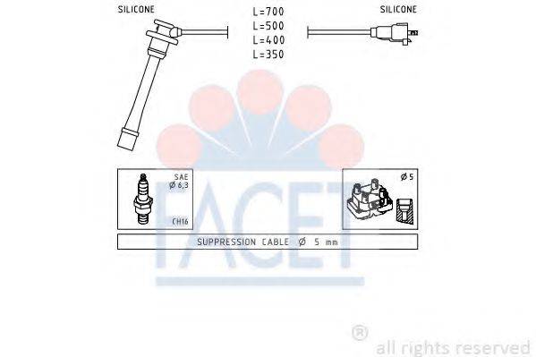 Комплект проводов зажигания FACET 4.9792