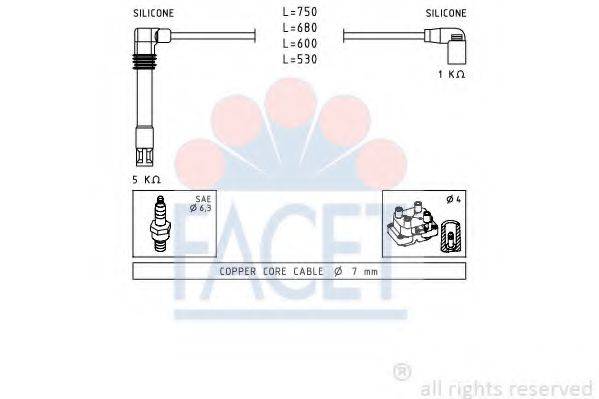 FACET 49468 Комплект проводов зажигания