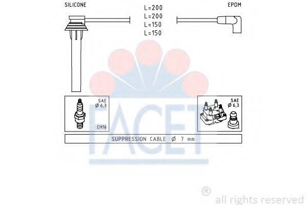 Комплект проводов зажигания FACET 4.9507