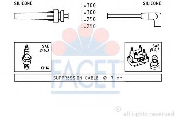 Комплект проводов зажигания FACET 4.9508