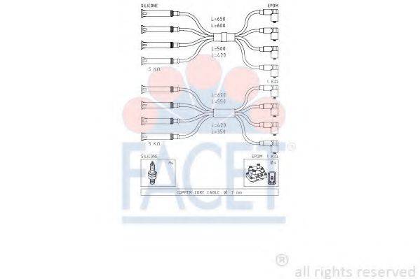 FACET 48623 Комплект проводов зажигания