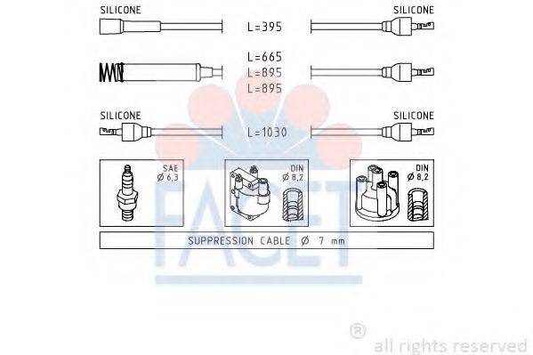 FACET 48516 Комплект проводов зажигания