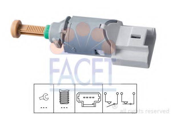 FACET 71227 Выключатель фонаря сигнала торможения; Выключатель, привод сцепления (Tempomat)