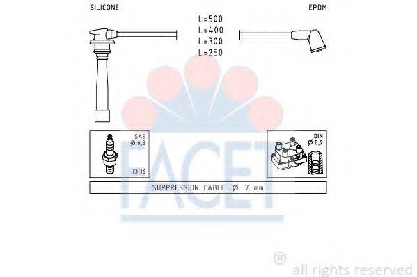 Комплект проводов зажигания FACET 4.7111
