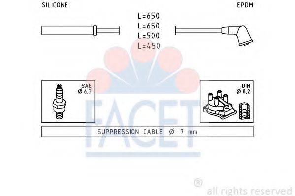 FACET 49741 Комплект проводов зажигания