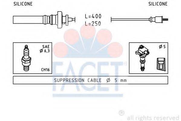 FACET 49883 Комплект проводов зажигания