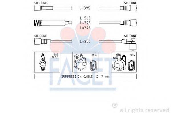 FACET 48528 Комплект проводов зажигания